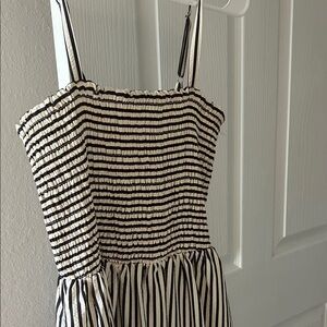 CeCe Black and Cream Striped Top